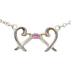 ティファニー ダブル ラビングハート ネックレス シルバー ピンク SV925 シルバー レディース TIFFANY&Co. 中古