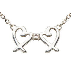 ティファニー ダブル ラビングハート ネックレス シルバー ピンク SV925 シルバー レディース TIFFANY&Co. 中古