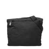 プラダ 三角ロゴプレート ショルダーバッグ V218 ブラック ナイロン レディース PRADA 【中古】