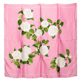 シャネル フラワー 花 モチーフ スカーフ ピンク ホワイト シルク レディース CHANEL 【中古】