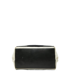 バレンシアガ ネイビーカバス S ハンドバッグ トートバッグ 339933 ホワイト ブラック キャンバス レザー レディース BALENCIAGA 【中古】