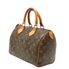 ルイ ヴィトン モノグラム スピーディ25 ハンドバッグ ミニボストンバッグ M41528 ブラウン PVC レザー レディース LOUIS VUITTON 【中古】