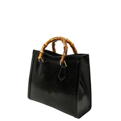 グッチ GGマーモント バンブー ダイアナ ハンドバッグ ショルダーバッグ 2WAY 660195 ブラック レザー パイソン レディース GUCCI 中古