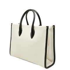 マイケルコース MIRELLA EW トートバッグ ショルダーバッグ 2WAY ホワイト ブラック キャンバス レザー レディース Michael Kors 中古