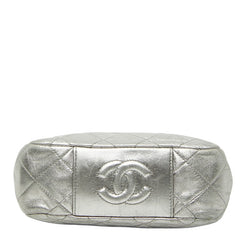 シャネル ココマーク マトラッセ チェーンショルダーバッグ シルバー ラムスキン レディース CHANEL 中古