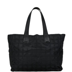 シャネル ニュートラベルライン トートMM トートバッグ A15991  ブラック ナイロン レザー レディース CHANEL 【中古】