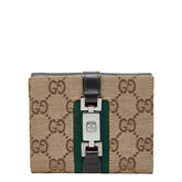 グッチ GGキャンバス ジャッキー シェリーライン 二つ折り財布 05470 ベージュ マルチカラー キャンバス レザー レディース GUCCI 中古