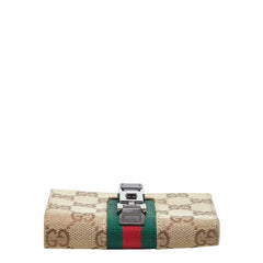 グッチ GGキャンバス ジャッキー シェリーライン 二つ折り財布 05470 ベージュ マルチカラー キャンバス レザー レディース GUCCI 中古