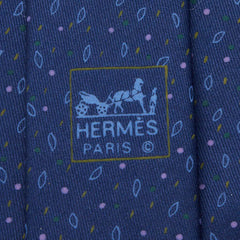 エルメス ネクタイ ネイビー マルチカラー シルク メンズ HERMES 【中古】
