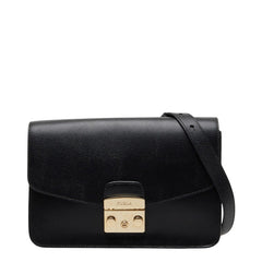 フルラ メトロポリス チェーンショルダーバッグ ブラック レザー レディース Furla 【中古】