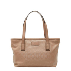 グッチ GGインプリメ トートバッグ ハンドバッグ ショルダー 211138 ベージュ PVC カーフレザー レディース GUCCI 【中古】