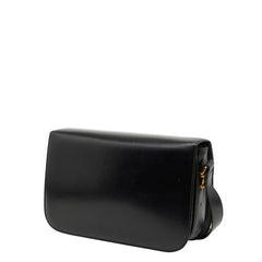 セリーヌ ホースビット 3連 ゴールド金具 ショルダーバッグ ブラック レザー レディース CELINE 【中古】
