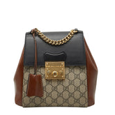 グッチ GGスプリーム パドロック リュック バックパック 498194 ベージュ マルチカラー PVC レザー レディース GUCCI 中古