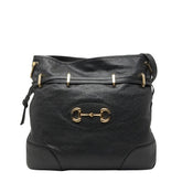 グッチ ホースビット1955 ショルダーバッグ ドローストリング 602089 ブラック レザー レディース GUCCI 【中古】