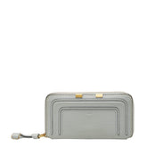 クロエ マーシー ラウンドファスナー 長財布 ライトブルー レザー レディース Chloe 【中古】