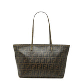 フェンディ ズッカ トートバッグ 8BH198 ブラウン PVC レザー レディース FENDI 中古