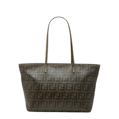 フェンディ ズッカ トートバッグ 8BH198 ブラウン PVC レザー レディース FENDI 中古