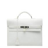 エルメス ケリーデペッシュ34 ハンドバッグ ビジネスバッグ ホワイト ヴォーエプソン メンズ HERMES 【中古】