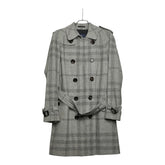 バーバリー チェック トレンチコート サイズM グレー ウール メンズ BURBERRY 【中古】
