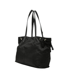 プラダ 三角ロゴプレート ハンドバッグ ブラック ナイロン レディース PRADA 中古