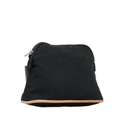 エルメス ボリードポーチ シルバー金具 ポーチ ブラック キャンバス レザー レディース HERMES 中古