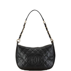 シャネル マトラッセ ココマーク チェーン ショルダーバッグ ブラック キャビアスキン レディース CHANEL 中古