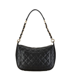 シャネル マトラッセ ココマーク チェーン ショルダーバッグ ブラック キャビアスキン レディース CHANEL 中古