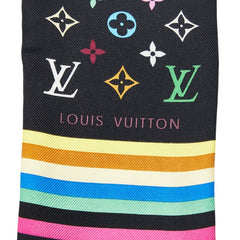 ルイ ヴィトン モノグラム マルチカラー スカーフ バンドー M71992 ブラック シルク レディース LOUIS VUITTON 【中古】