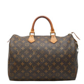 ルイ ヴィトン モノグラム スピーディー35 ハンドバッグ ボストンバッグ M41524 ブラウン PVC レザー レディース LOUIS VUITTON 中古
