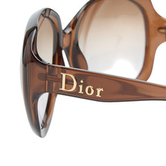 ディオール ロゴ サングラス GLOSSY 1 KDCQR ブラウン プラスチック レディース Dior 【中古】