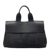 エルメス ヴァルパライソPM ハンドバッグ ブラック トワルシェブロン レザー キャンバス レディース HERMES 中古