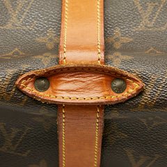 ルイ ヴィトン モノグラム ソミュール35 斜め掛け ショルダーバッグ M42254 ブラウン PVC レザー レディース LOUIS VUITTON 【中古】