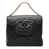 シャネル マトラッセ ココマーク チェーン ハンドバッグ ブラック ラムスキン レディース CHANEL 【中古】