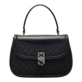 グッチ GGキャンバス ハンドバッグ 109109 ブラック キャンバス レザー レディース GUCCI 【中古】