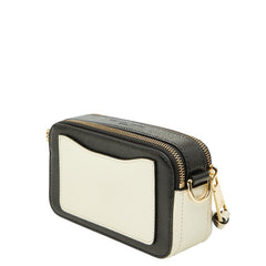 マークジェイコブス ザ スナップショット ショルダーバッグ カメラバッグ ホワイト ブラック レザー レディース MARC JACOBS 【中古】