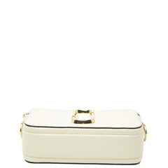 マークジェイコブス ザ スナップショット ショルダーバッグ カメラバッグ ホワイト ブラック レザー レディース MARC JACOBS 【中古】