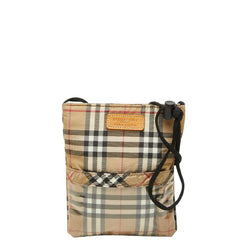 バーバリー ブルーレーベル ノバチェック ショルダーバッグ ポシェット ベージュ マルチカラー ナイロン レディース BURBERRY 【中古】