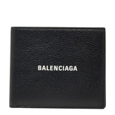 バレンシアガ ロゴ 二つ折り財布 594549 ブラック レザー メンズ BALENCIAGA 【中古】