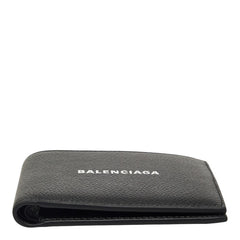 バレンシアガ ロゴ 二つ折り財布 594549 ブラック レザー メンズ BALENCIAGA 【中古】