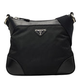 プラダ テスート 三角ロゴプレート 斜め掛け ショルダーバッグ BT0516 ブラック ナイロン レザー レディース PRADA 【中古】