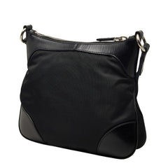 プラダ テスート 三角ロゴプレート 斜め掛け ショルダーバッグ BT0516 ブラック ナイロン レザー レディース PRADA 【中古】