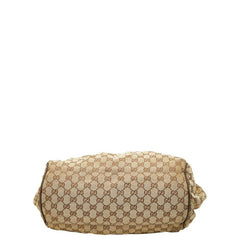 グッチ GGキャンバス トートバッグ ショルダーバッグ 2WAY 223974 ベージュ ブラウン キャンバス レザー レディース GUCCI 【中古】