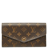 ルイ ヴィトン モノグラム ポルトフォイユ サラ 長財布 M62234 ブラウン フューシャ PVC レザー レディース LOUIS VUITTON 【中古】
