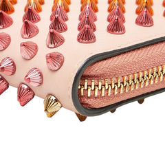 クリスチャンルブタン スパイク スタッズ 長財布 ピンク マルチカラー レザー レディース Christian Louboutin 【中古】