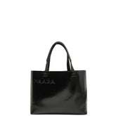 プラダ ロゴ トートバッグ ハンドバッグ ブラック レザー レディース PRADA 【中古】