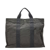 エルメス エールラインGM トートバッグ ハンドバッグ グレー キャンバス メンズ HERMES 【中古】