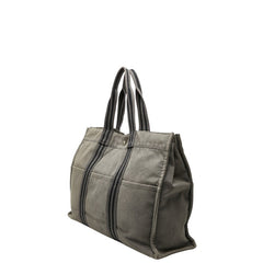 エルメス フールトゥ トートGM ハンドバッグ トートバッグ グレー ブラック キャンバス レディース HERMES 【中古】