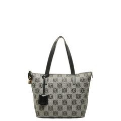 ロエベ アナグラム トートバッグ グレー ブラック PVC レザー レディース LOEWE 【中古】