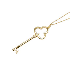 ティファニー トレフォイル キー ネックレス K18YG イエローゴールド レディース TIFFANY&Co. 【中古】