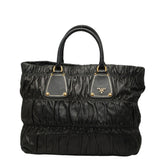 プラダ ゴーフル トートバッグ ブラック レザー サフィアーノレザー レディース PRADA 【中古】